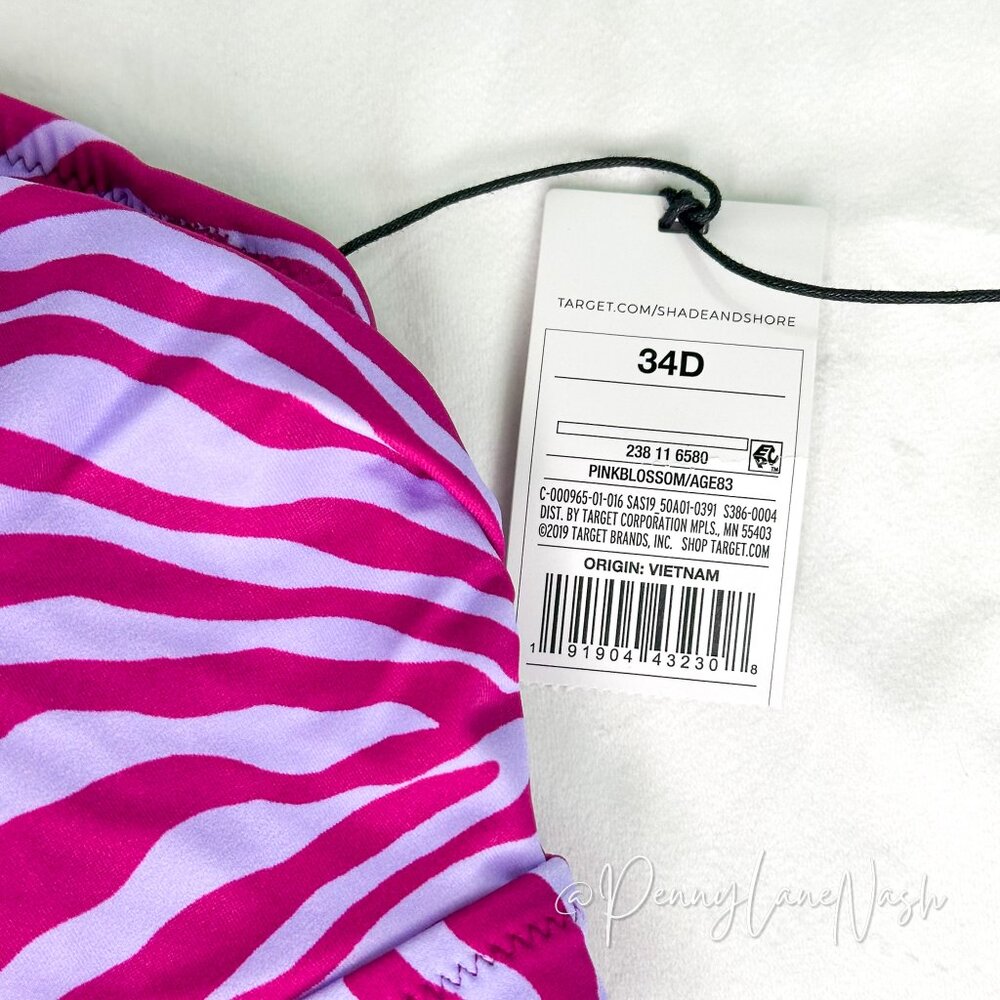Shade & Shore Zebra Print Bikini Top & Cheeky Ide-Tie Bottom Set Pink Blossom - Picture 8 of 14